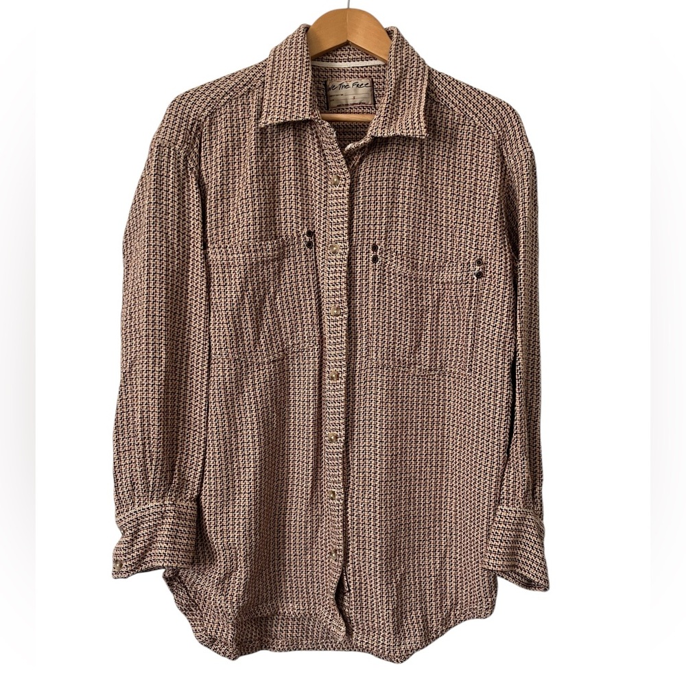 We‎ The Free Freddie Menswear Oversized Two Pocket Long Sleeve Button Down Shirt